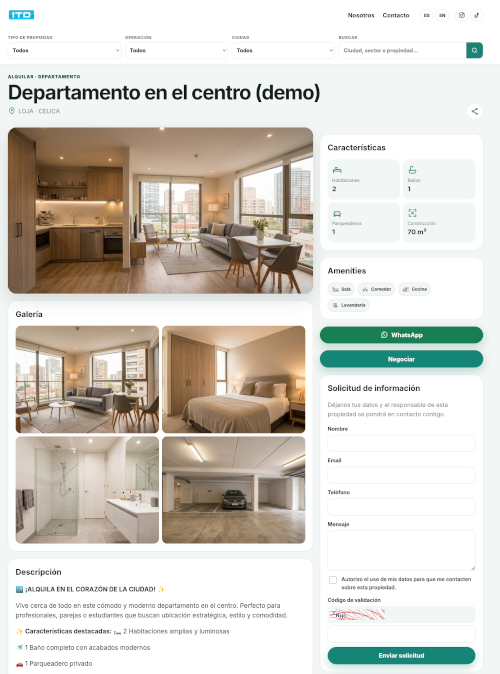 Sitio web profesional para corredores de inmuebles